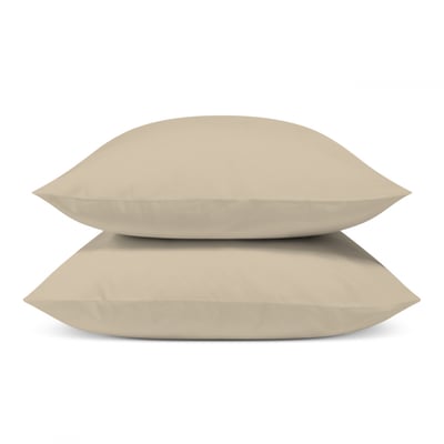Lot de 2 Taies d'oreiller unie PERCALE DE COTON BLEU CALIN