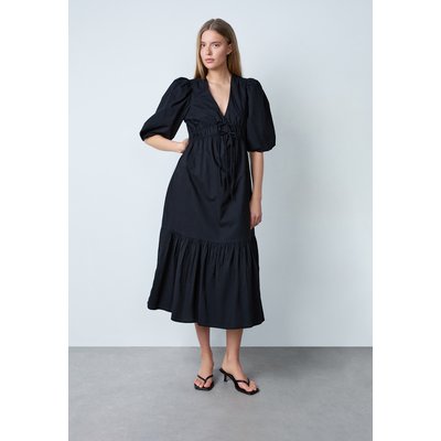Robe mi-longue en coton manches bouffantes TIVA ETAM