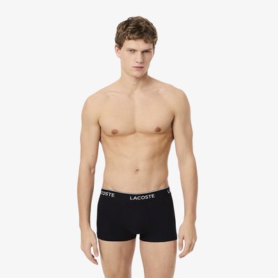 3er-Pack einfarbige Boxershorts, Stretch-Baumwolle LACOSTE