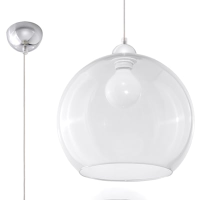 Suspension Acier Transparent E27 1 Ball EDEN