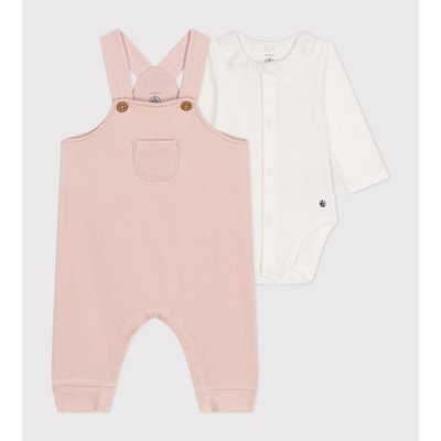 Set aus Samt-Latzhose und Body PETIT BATEAU