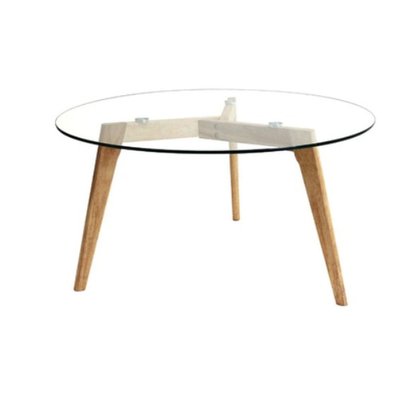 Table basse ronde design bois et verre Alexia THE HOME DECO FACTORY