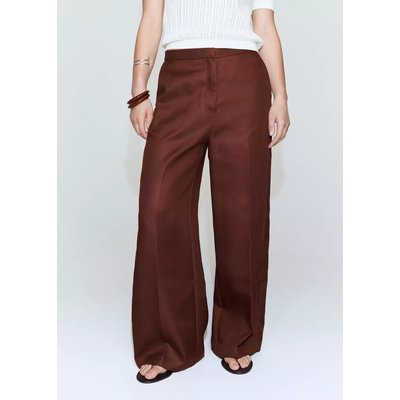 Pantalon lyocell taille haute MANGO