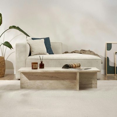 Table basse moderne minimaliste - effet travertin MARFA PIER IMPORT