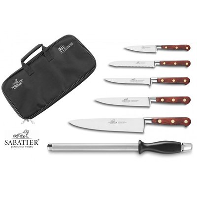 Trousse de cuisinier 5 couteaux + fusil Sabatier Saveur - Exclusivité SABATIER