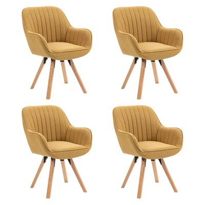 Lot de 4 fauteuil de salle à manger rotatif scandinave, CARSON MEUBLES COSY