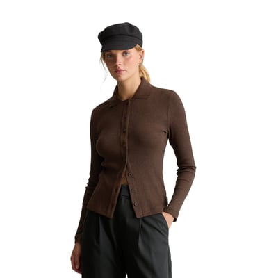 Chemisier slim en jersey en jersey côtelé doux MARC O’POLO DENIM