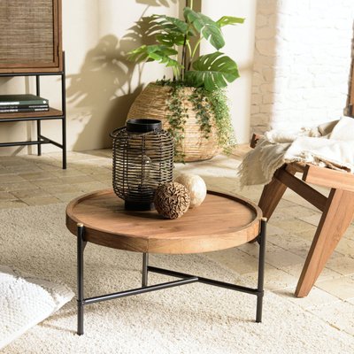 Table basse ronde en teck 56,5 cm SWING PIER IMPORT