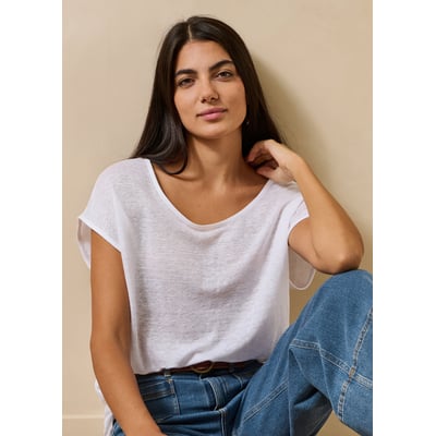 T-shirt en lin manches courtes LA FEE MARABOUTEE
