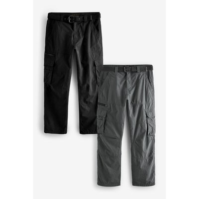 2 pantalons cargo à ceinture en tissu NEXT