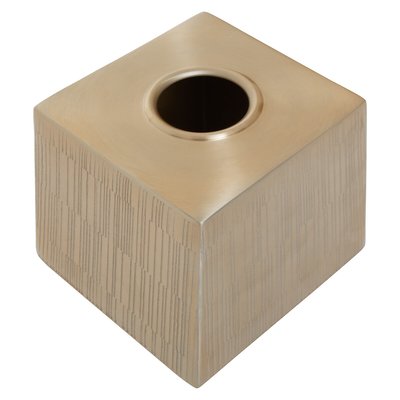 Etched Line Champagne Finish Tissue Box SO'HOME