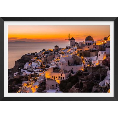 Poster paysage santorini by night HEXOA