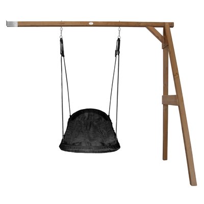 AXI Portique mural en bois Marron avec balancoire siège nid ovale 160x244x207cm AXI HOUSE