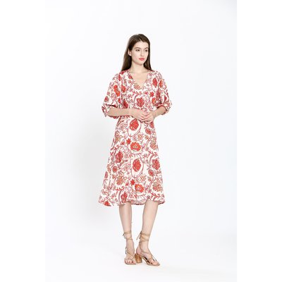 Vestido estampado con cuello de pico SEE U SOON