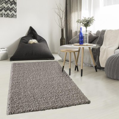Tapis longs poils shaggy tissé motif uni SIMPLE UN AMOUR DE TAPIS
