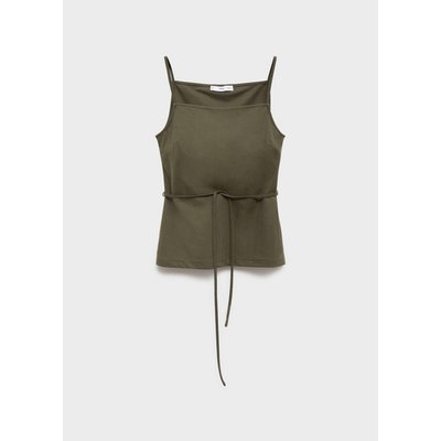 Top en coton avec lien à nouer à la taille MANGO