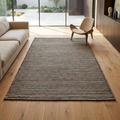 Tapis en laine, jute et coton tresse  CARAVELLE - style bohème THE DECO FACTORY