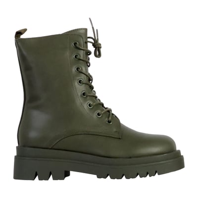 Bottines Talon Aiguille Bout Ouvert En Daim Kaki - Taille UK 5, Occasion