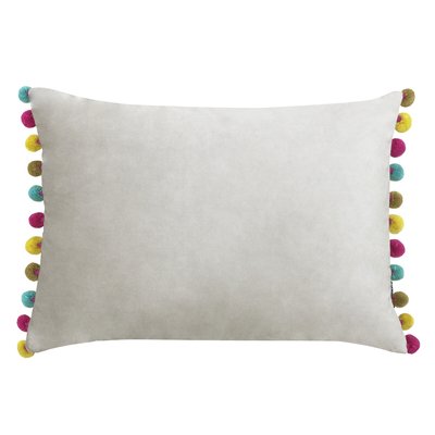 Fiesta Pom-Pom Trim Velvet Filled Cushion 35x50cm PAOLETTI