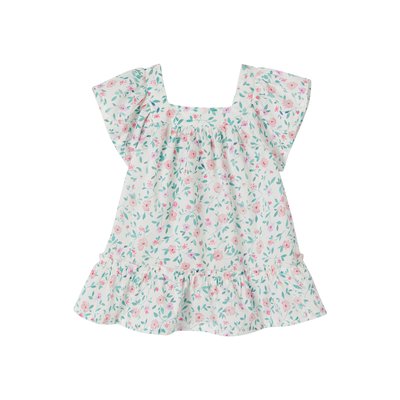 Robe fleurie manches papillon VERTBAUDET