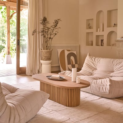 Table basse en teck massif 120 cm  COLINE BERAH GETAH
