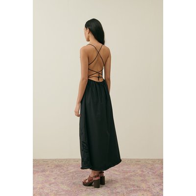 Langes besticktes Kleid mit schmalen Trägern, GISELLE LOUISE MISHA