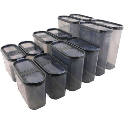 Boîte de conservation en plastique avec double couvercle 12 boîtes de volumes différents HANAH HOME
