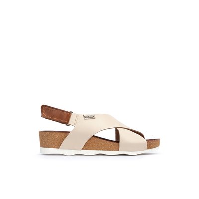 Sandales cuir à talon compensé Mahon PIKOLINOS