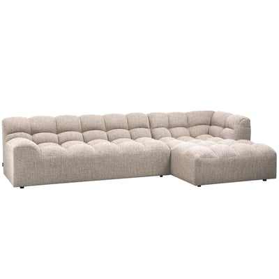 Canapé d'angle droit avec meridienne en tissu tissé ALLURE WOOOD