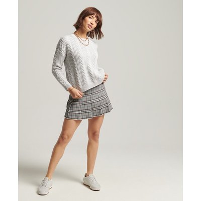 Pull ras du cou en maille torsadée à épaules tombantes SUPERDRY
