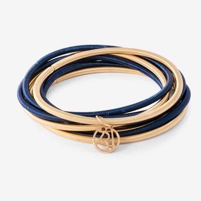 Set de 8 bracelets ressorts bleus et dorés BALABOOSTE