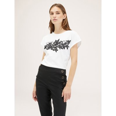 T-shirt avec dentelle et message MOTIVI