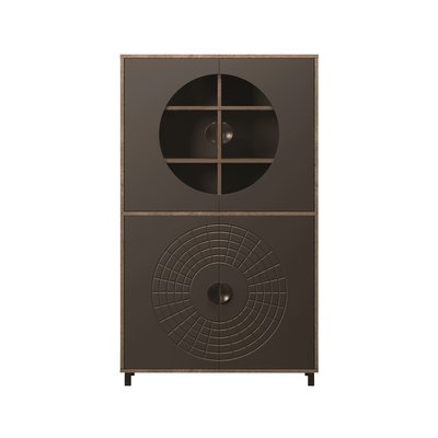 Buffet haut 4 portes dont 2 avec verre trempé H163 cm - FUSION CALICOSY