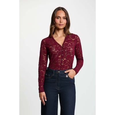 Chemise en dentelle col v MORGAN