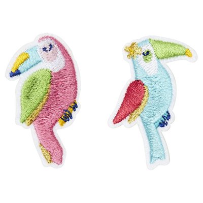 Broche brodée DUO TOUCANS DRAEGER PARIS