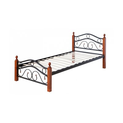 Lit simple Metallique 90x200 Noir et sommier a lattes HOMESTYLE4U