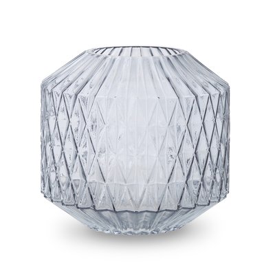 22cm Grey Textured Glass Vase SO'HOME