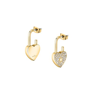 Boucles D'Oreilles en Acier, cristaux, ip or ABBRACCIO MORELLATO