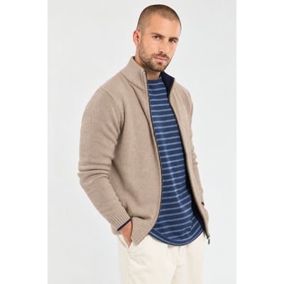 Gilet zippé col montant Bérac - laine GUY DE BERAC