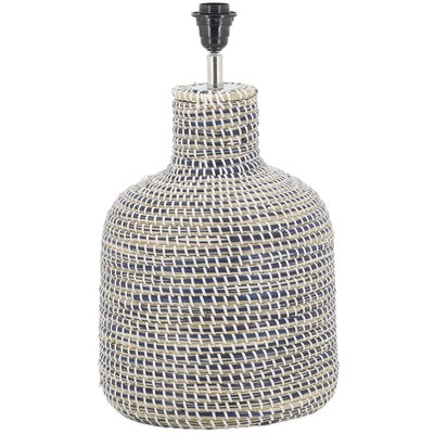 Pied de lampe en jonc naturel et bleu AUBRY GASPARD