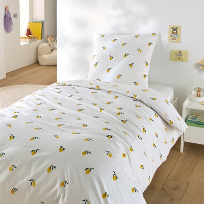 Child's Citron Cotton Duvet Cover Set with Square Pillowcase LA REDOUTE INTERIEURS