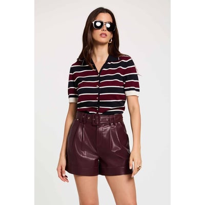 Pull col polo rayé MORGAN