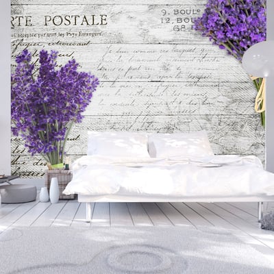 Papier peint intissé panoramique Vintage et Retro Lavender postcard EDEN