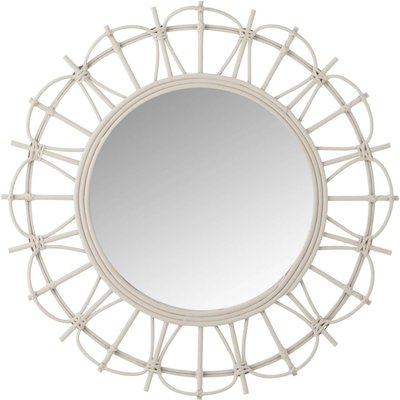 Miroir mural en rotin rond vintage JOLIPA