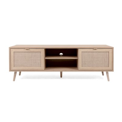 Meuble TV 2 portes L150 cm - Impression Rotin - BALI CALICOSY