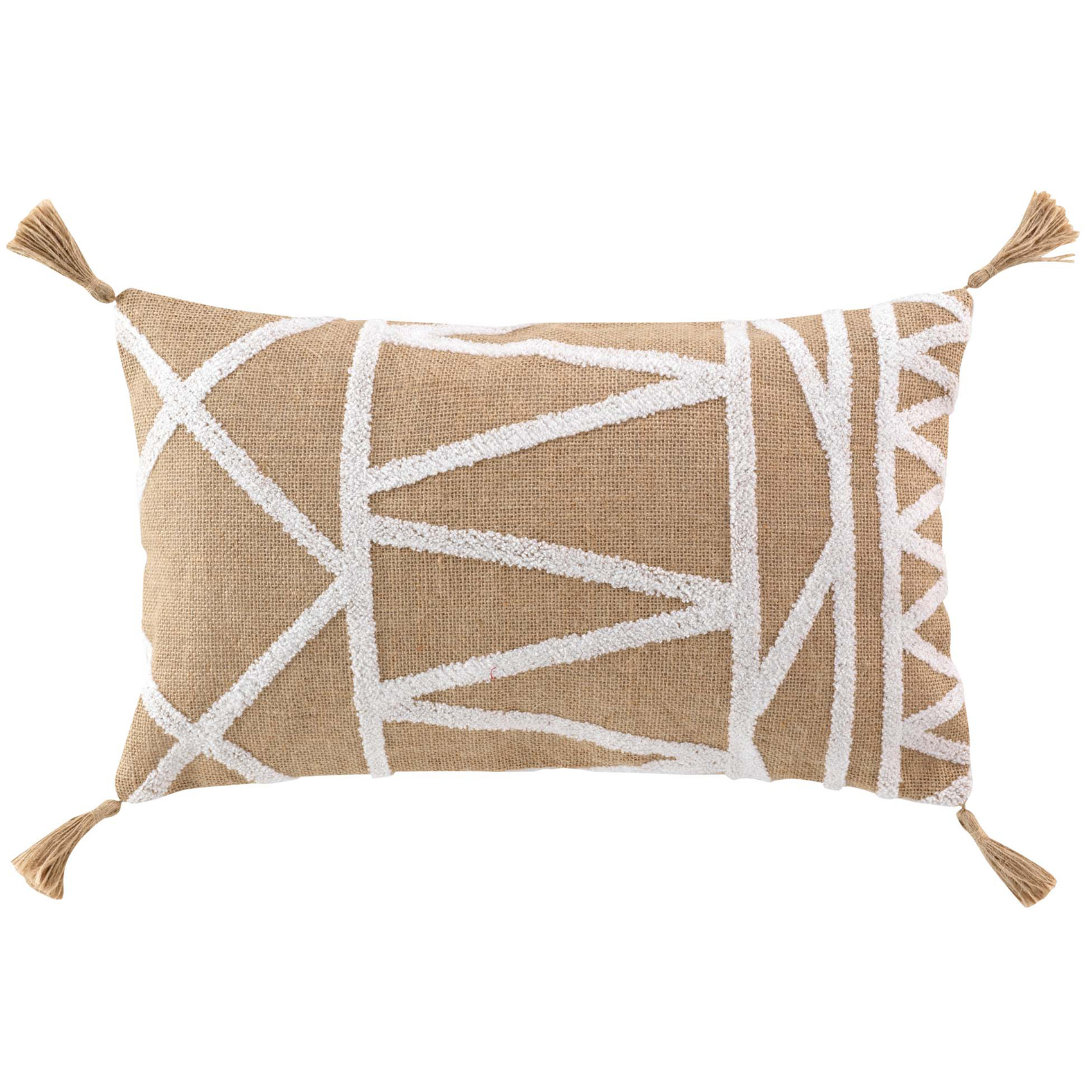 Coussin uni avec jute DOUCEUR D'INTÉRIEUR