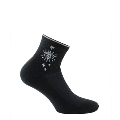 Socquettes femme en coton motif Oeil placé MADE IN FRANCE KINDY