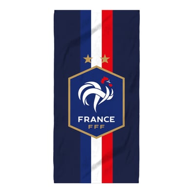 Serviette de bain et de plage imprimée 100% coton, Équipe de France de Football VICTOIRE FFF