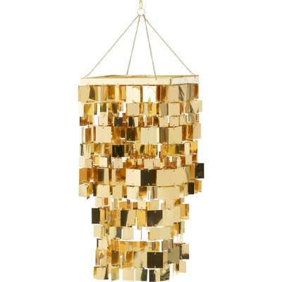 Abat jour chandelier carré doré effet miroir élégant RECOLLECTION