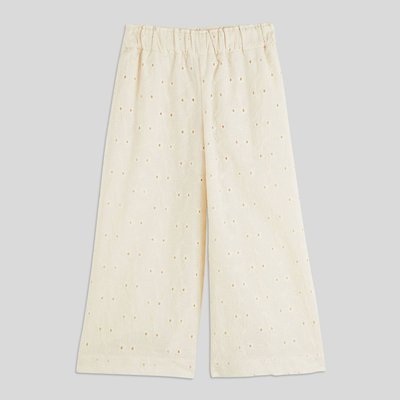 Pantalon brodé en coton MONOPRIX